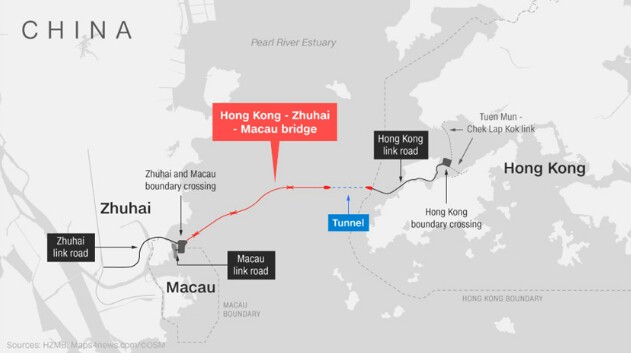 हङकङ र चीन जोड्ने विश्वकै सबैभन्दा लामो समुद्री पुल बुधबारबाट खुल्ने