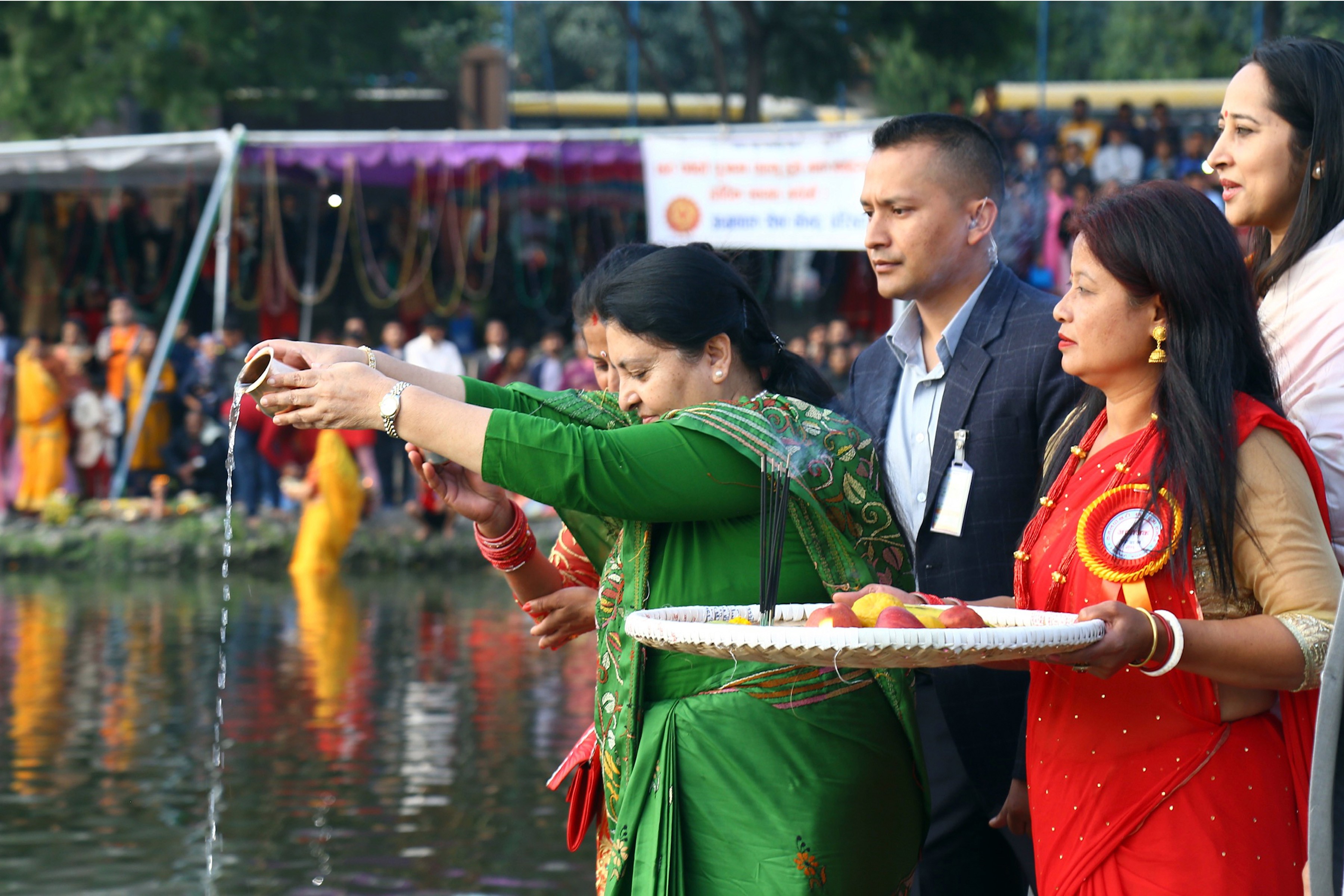 राष्ट्रपति तथा उपराष्ट्रपतिद्वारा छठ पूजा