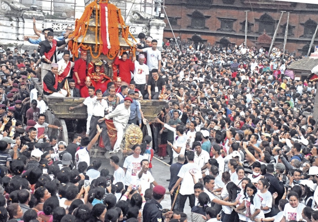 क्षमापूजा गरी इन्द्रजात्रा मनाइँदै, रथयात्रा स्थगित